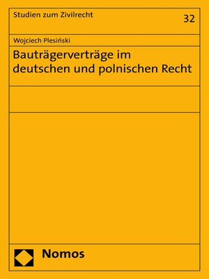 cover image of Bauträgerverträge im deutschen und polnischen Recht
